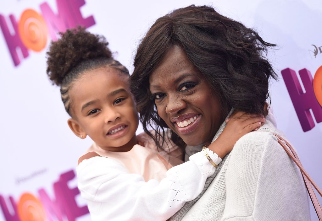Actress Viola Davis and daughter Genesis Tennon arrive at the Los Angeles premiere of 